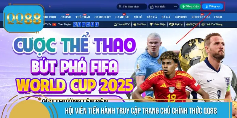 Hội viên tiến hành truy cập trang chủ chính thức QQ88